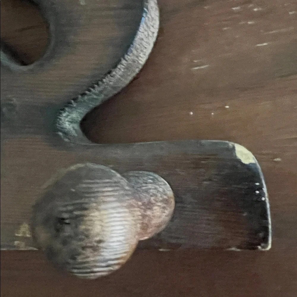 Vintage Brown Wooden Mug Holder Wall Hooks, could be painted